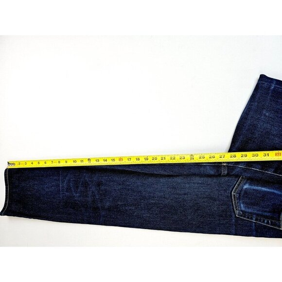 Uniqlo Size 24X27 Womens Regular Straight High Rise Kaihara Blue Denim Jeans - Picture 8 of 12